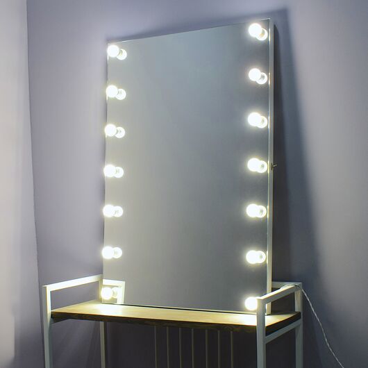 Гримерное зеркало без рамы с лампочками 120х70, изображение 2