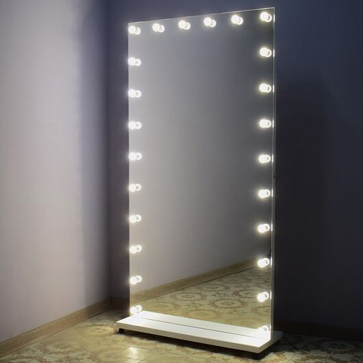 Гримерное зеркало в раме с лампочками 210х110, изображение 2