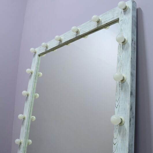 Гримерное зеркало в раме с лампочками 200х100, изображение 3